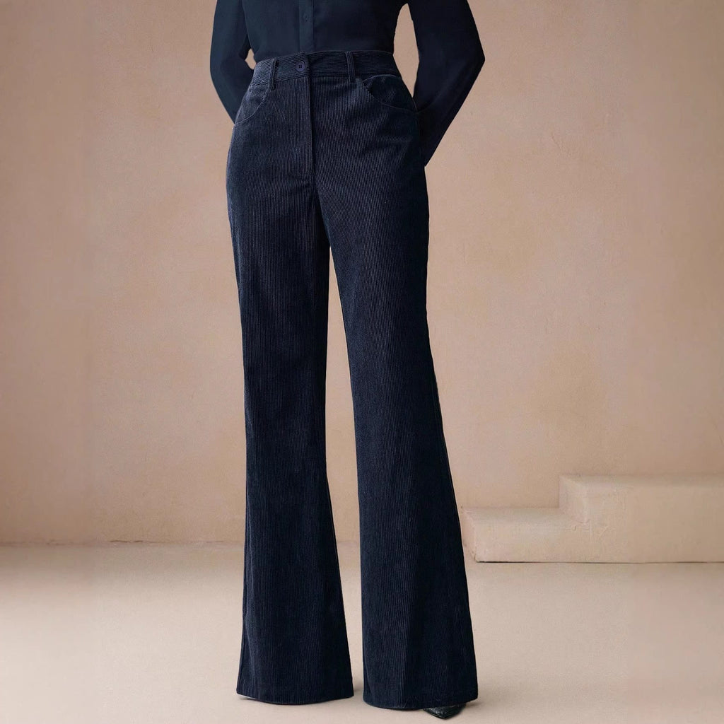Weite Hose Damen mit Hohem Bund und Eleganter Silhouette - 3 - Trendlinie