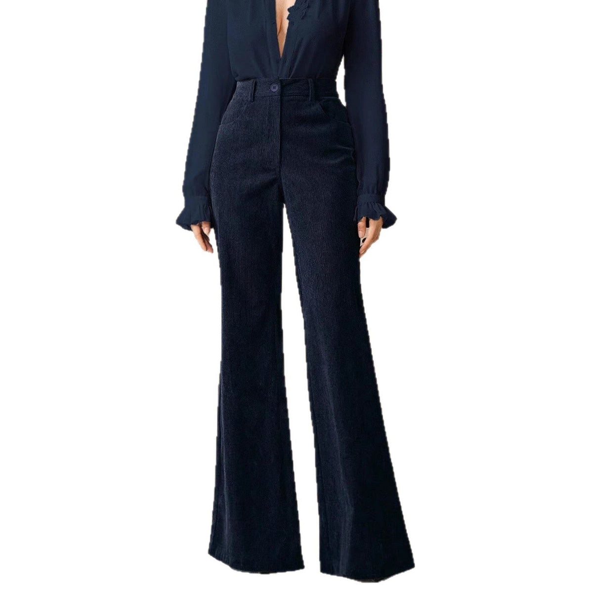 Weite Hose Damen mit Hohem Bund und Eleganter Silhouette - 5 - Trendlinie
