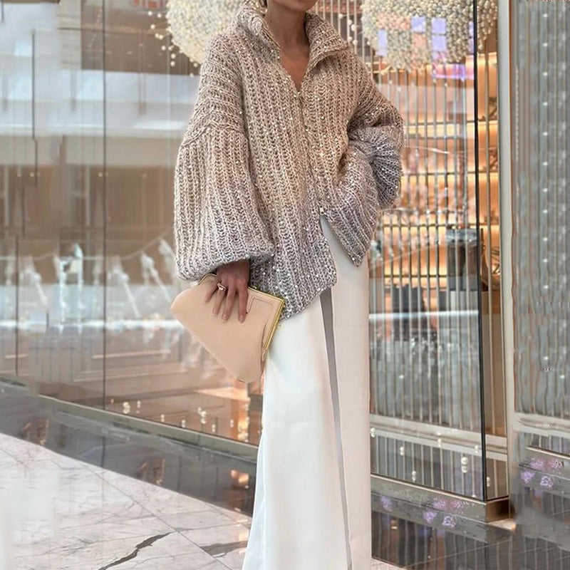 Femininer Cardigan Damen mit lässigem Schnitt und Glitzer-Details - 9 - Trendlinie