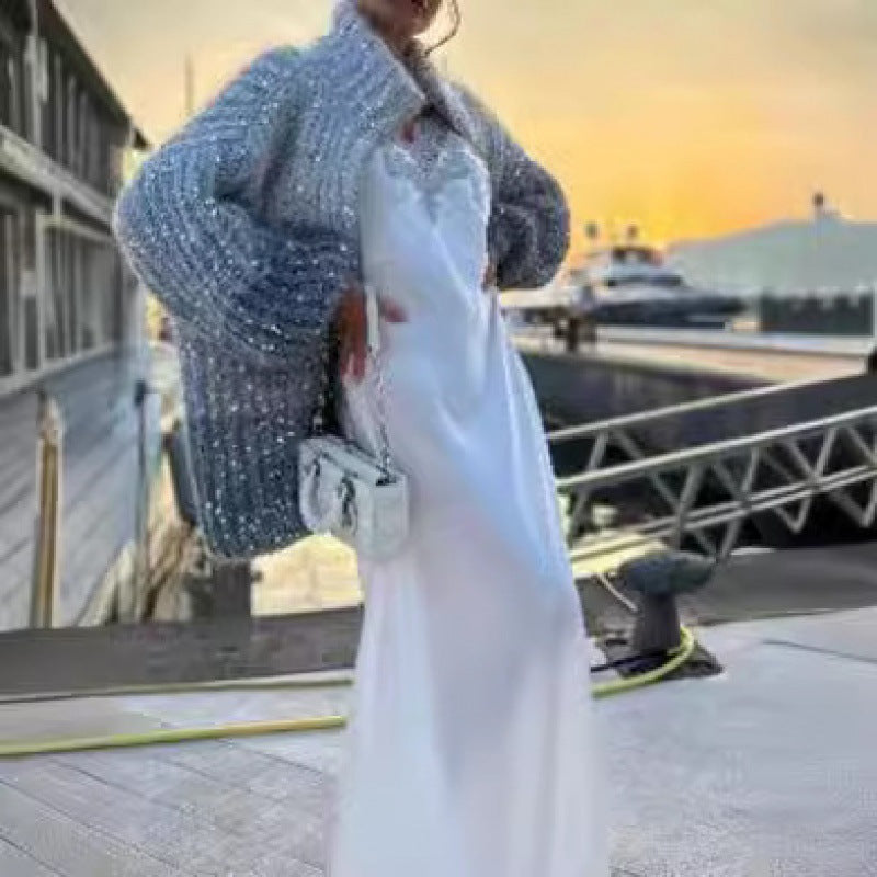Femininer Cardigan Damen mit lässigem Schnitt und Glitzer-Details - 11 - Trendlinie