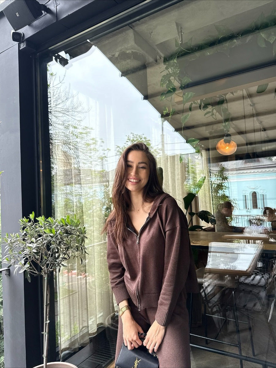 Lounge Set Damen mit Kapuze und lässigem Schnitt - 9 - Trendlinie