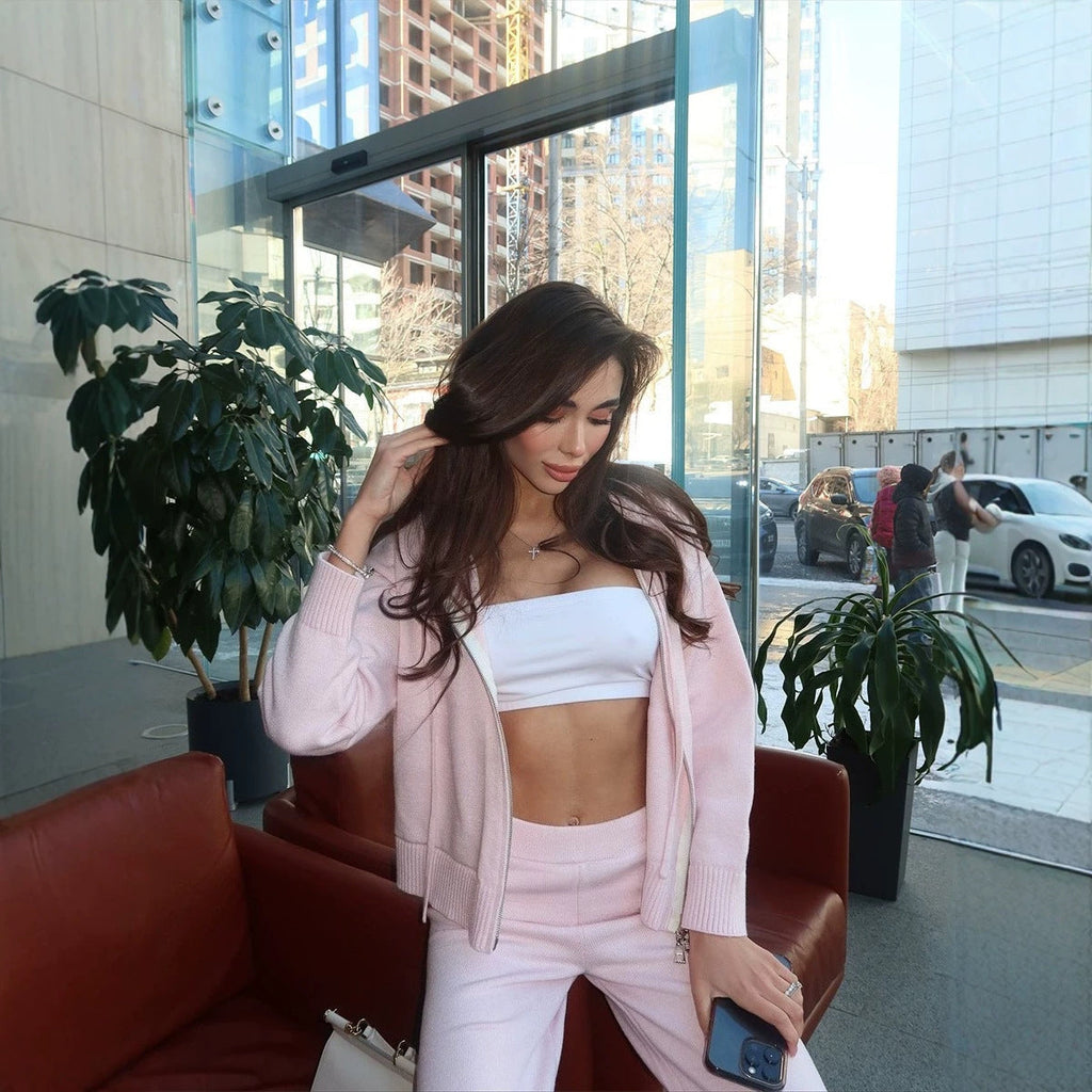 Lounge Set Damen mit Kapuze und lässigem Schnitt - 10 - Trendlinie
