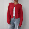 Cardigan Damen mit Rundhalsausschnitt und Knopfdetails - 2 - Trendlinie