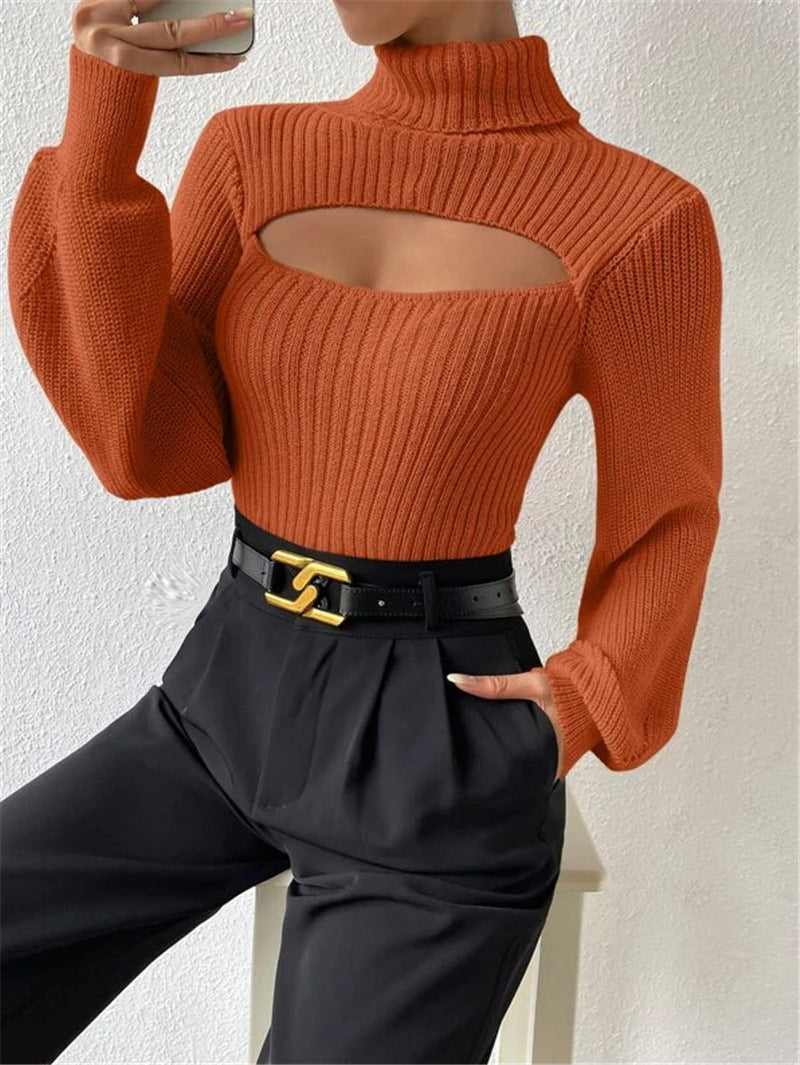 Pullover Damen mit hochgeschlossenem Kragen und Cut-Outs - 2 - Trendlinie