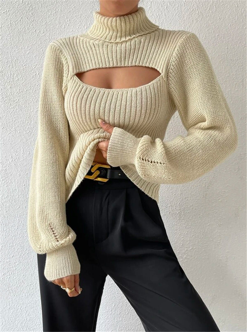 Pullover Damen mit hochgeschlossenem Kragen und Cut-Outs - 3 - Trendlinie
