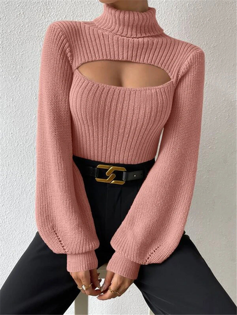 Pullover Damen mit hochgeschlossenem Kragen und Cut-Outs - 6 - Trendlinie