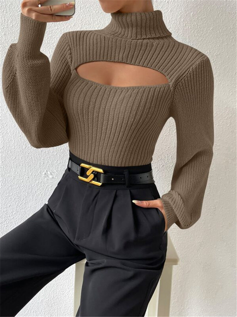 Pullover Damen mit hochgeschlossenem Kragen und Cut-Outs - 11 - Trendlinie