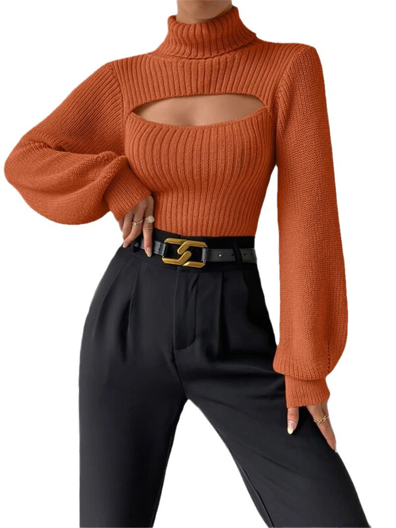 Pullover Damen mit hochgeschlossenem Kragen und Cut-Outs - 12 - Trendlinie