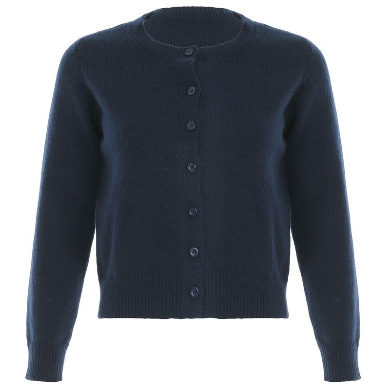 Cardigan Damen mit Rundhalsausschnitt und Knopfverschluss - 1 - Trendlinie