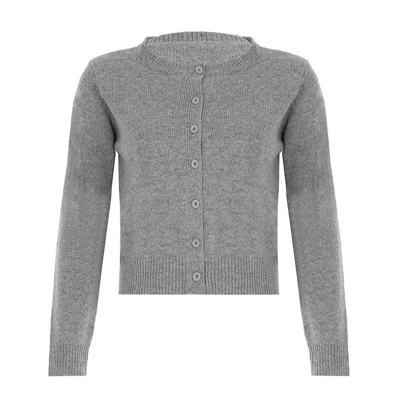 Cardigan Damen mit Rundhalsausschnitt und Knopfverschluss - 7 - Trendlinie