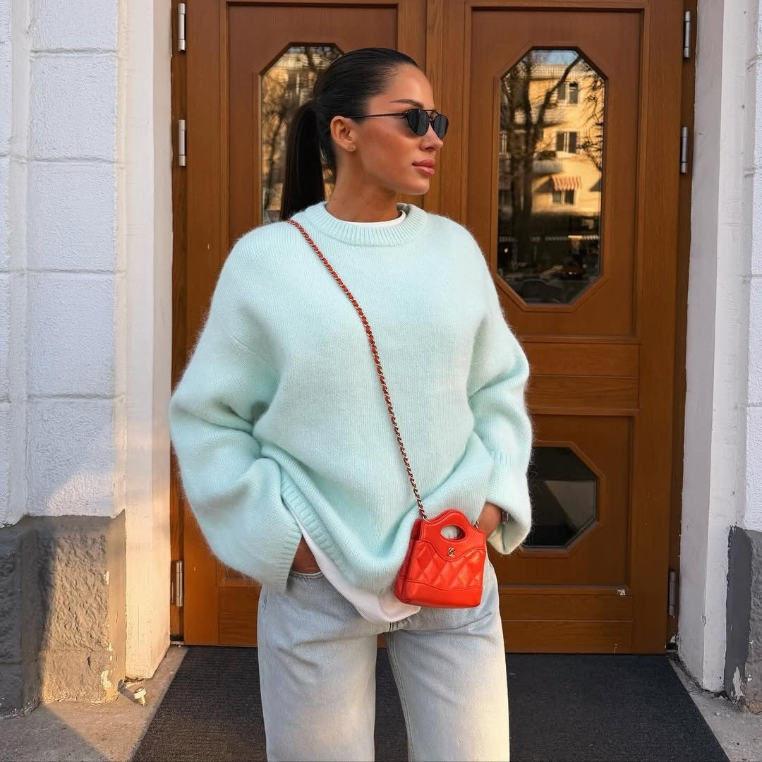 Pullover Damen mit Rundhalsausschnitt und lässigem Schnitt - 7 - Trendlinie