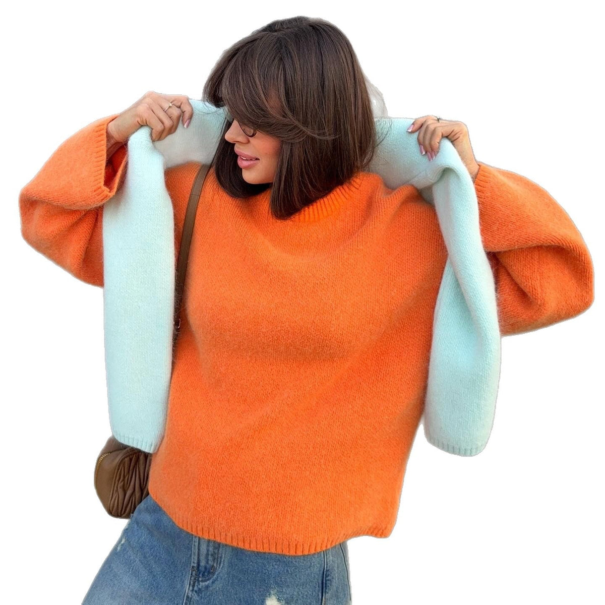 Pullover Damen mit Rundhalsausschnitt und lässigem Schnitt - 9 - Trendlinie