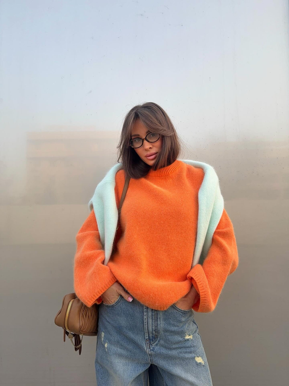 Pullover Damen mit Rundhalsausschnitt und lässigem Schnitt - 12 - Trendlinie