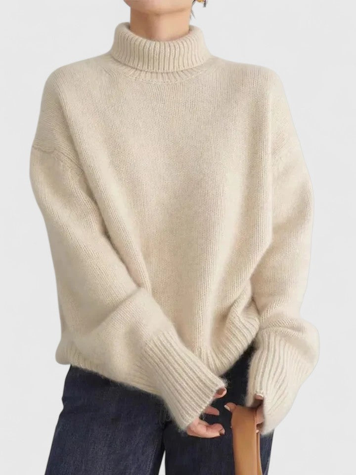Damen Pullover mit hohem Kragen und lässiger Passform - 2 - Trendlinie
