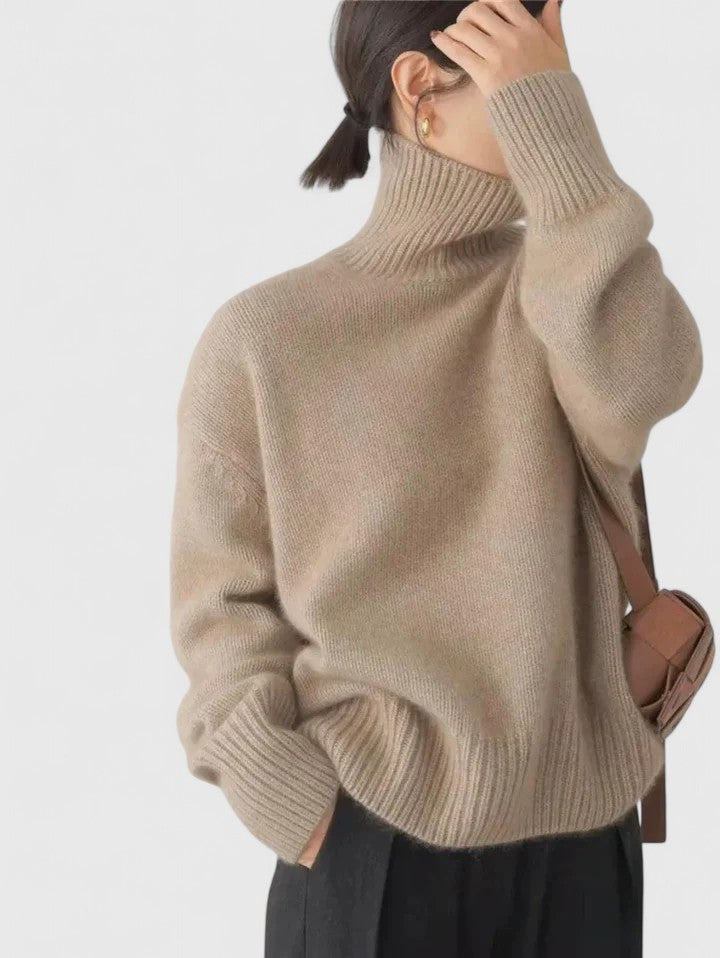 Damen Pullover mit hohem Kragen und lässiger Passform - 6 - Trendlinie