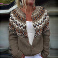 Damen Cardigan mit buntem Muster und Knöpfen - 1 - Trendlinie