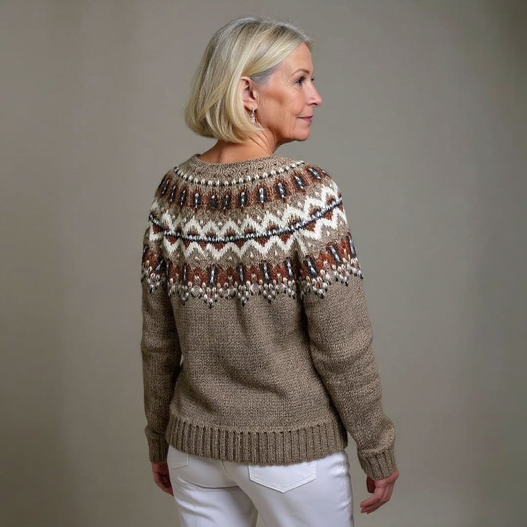 Damen Cardigan mit buntem Muster und Knöpfen - 3 - Trendlinie