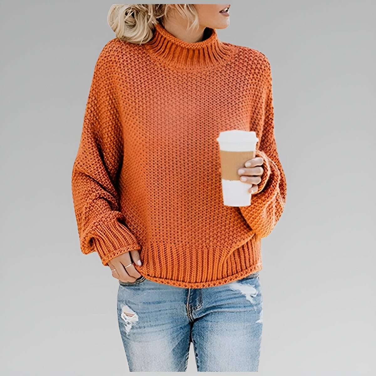 Damen Pullover mit Stehkragen und lässiger Passform - 1 - Trendlinie