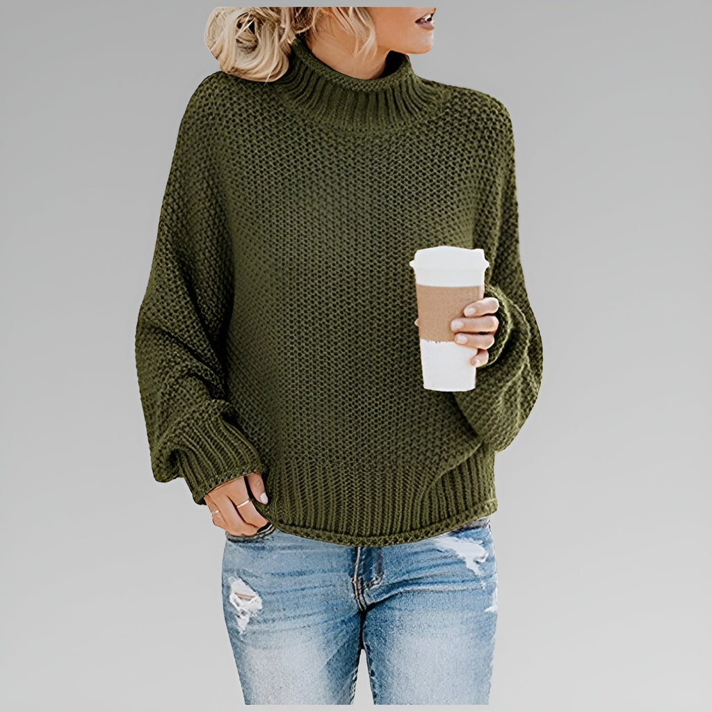 Damen Pullover mit Stehkragen und lässiger Passform - 2 - Trendlinie