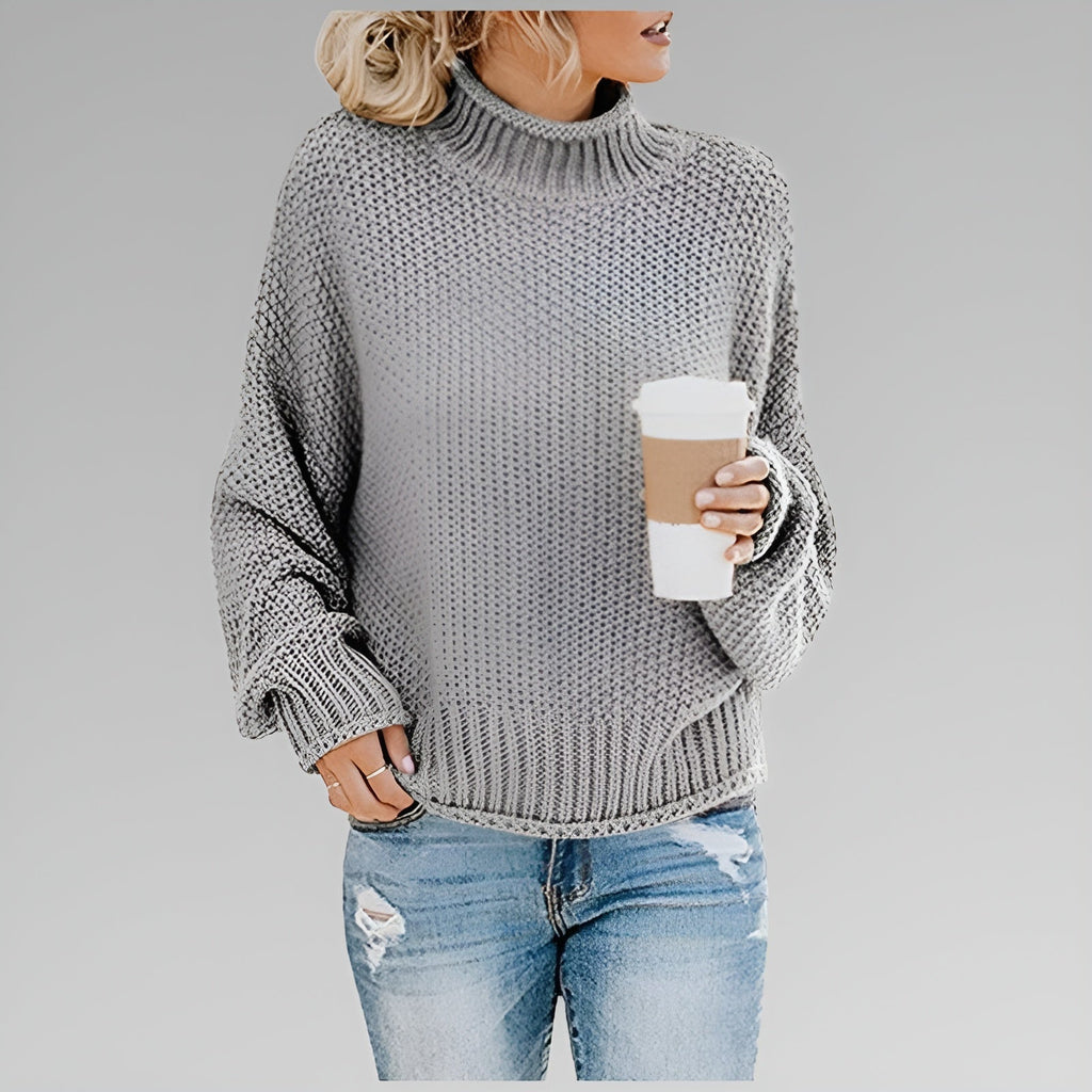 Damen Pullover mit Stehkragen und lässiger Passform - 3 - Trendlinie