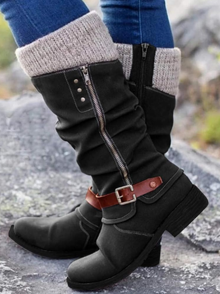 Stiefeletten Damen mit hohem Schaft und praktischen Reißverschlüssen - 1 - Trendlinie