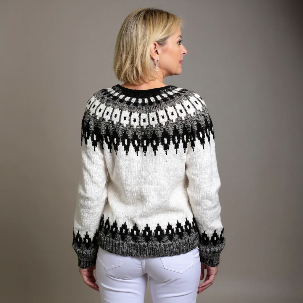 Damen Cardigan mit klassischem Muster und Knöpfen - 3 - Trendlinie