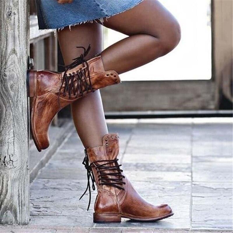 Damen Boots mit Schnürung und modischer Akzent - 2 - Trendlinie