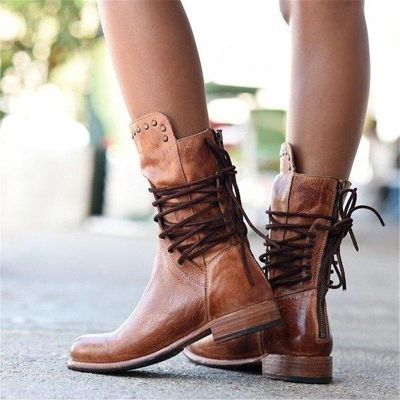 Damen Boots mit Schnürung und modischer Akzent - 4 - Trendlinie