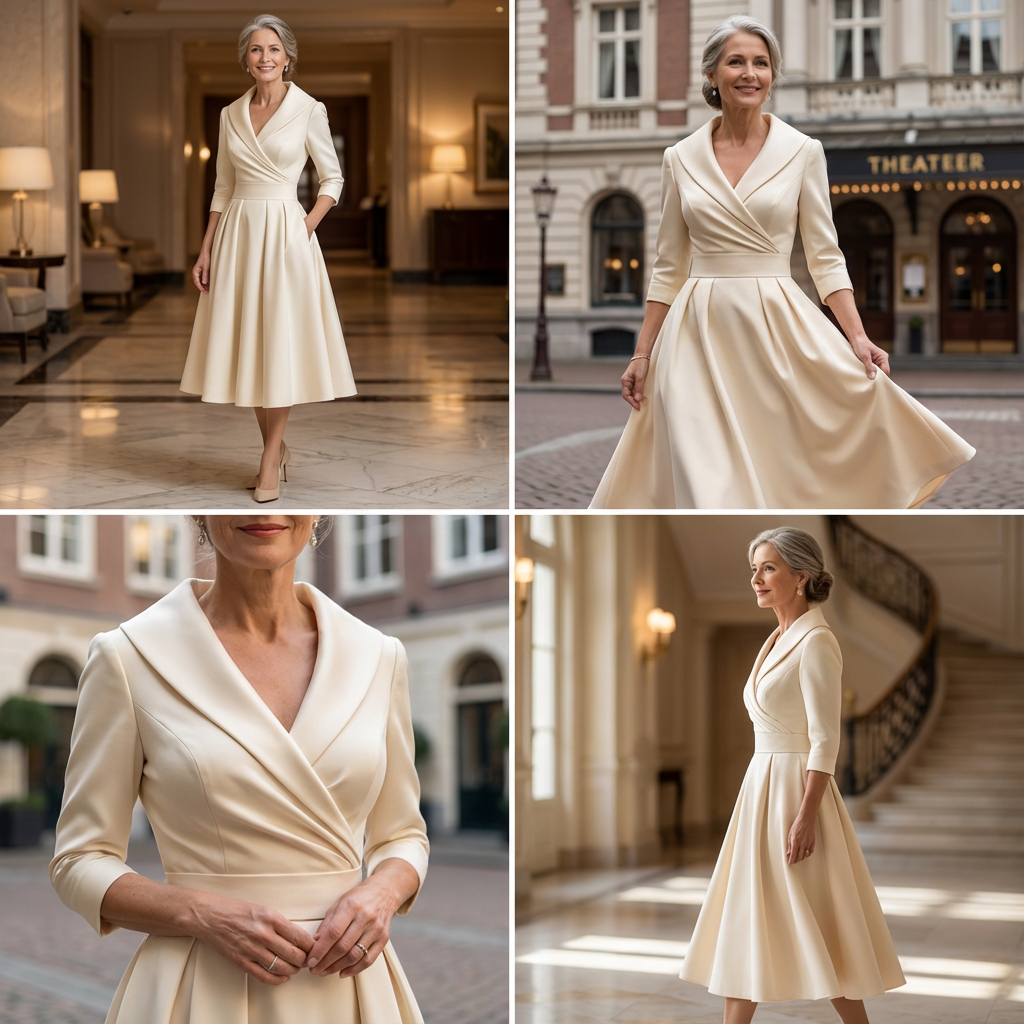 Elegantes Abendkleid Damen mit Wickelschnitt und schwingendem Rock - 4 - Trendlinie