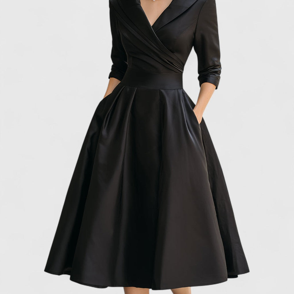 Elegantes Abendkleid Damen mit Wickelschnitt und schwingendem Rock - 6 - Trendlinie