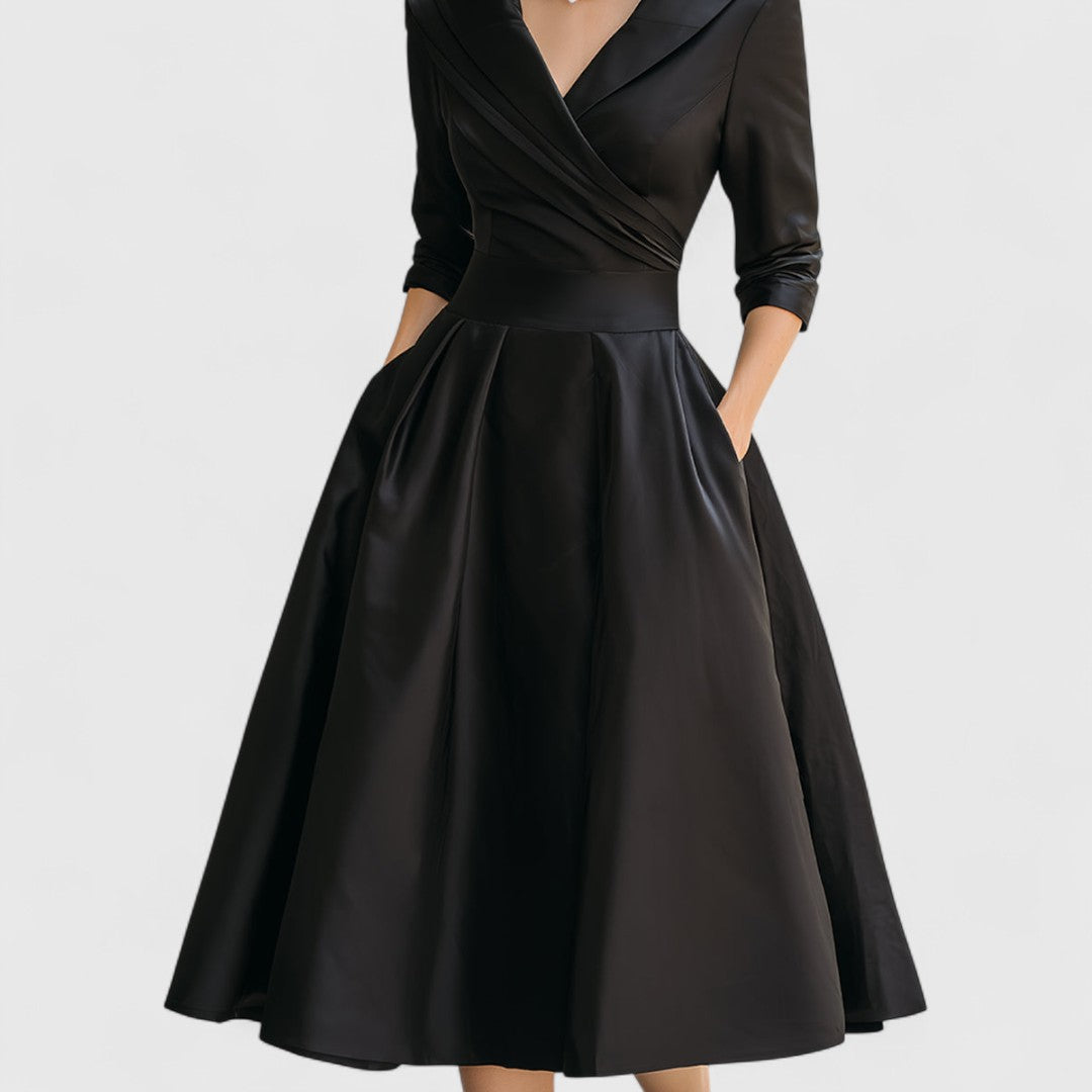 Elegantes Abendkleid Damen mit Wickelschnitt und schwingendem Rock - 6 - Trendlinie