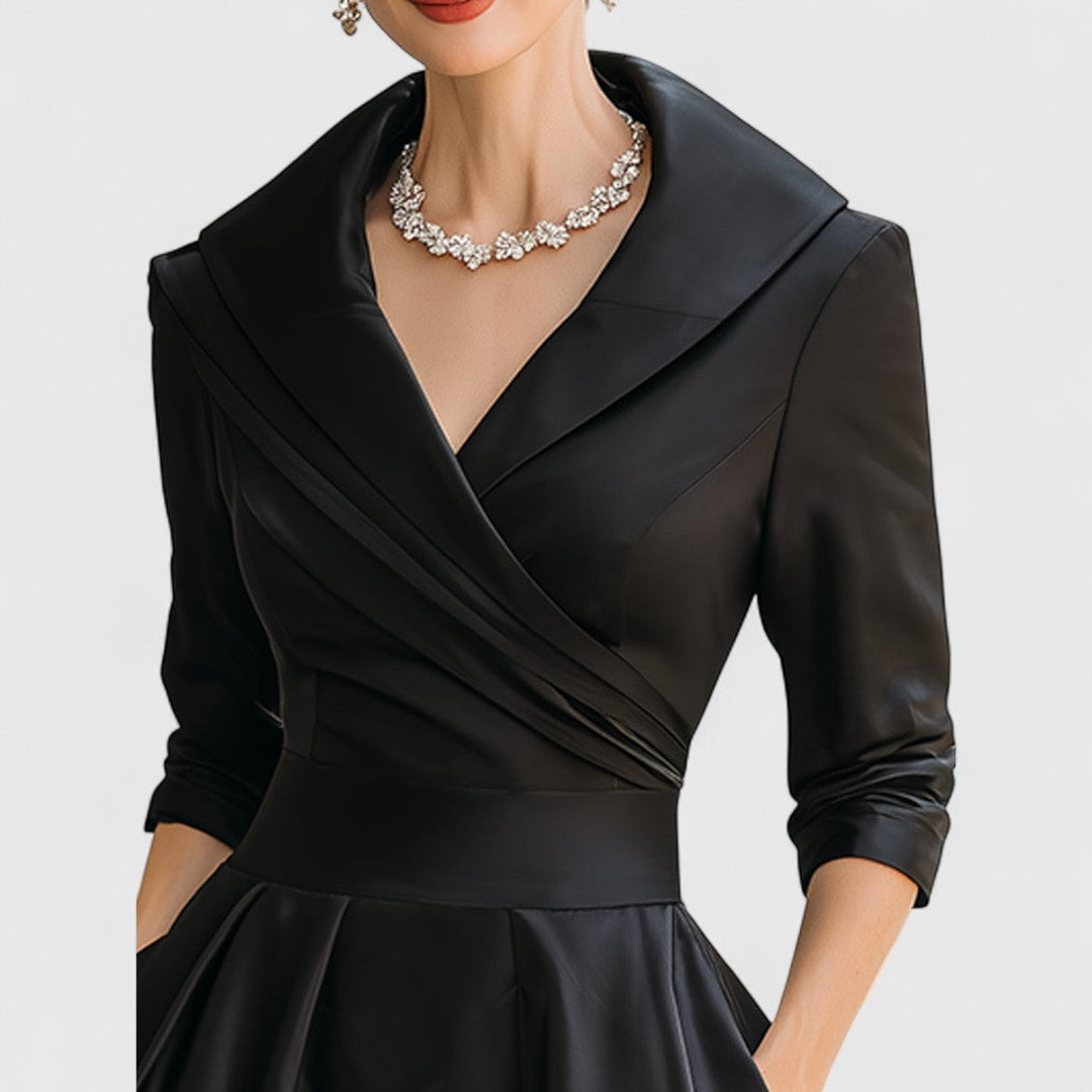 Elegantes Abendkleid Damen mit Wickelschnitt und schwingendem Rock - 7 - Trendlinie
