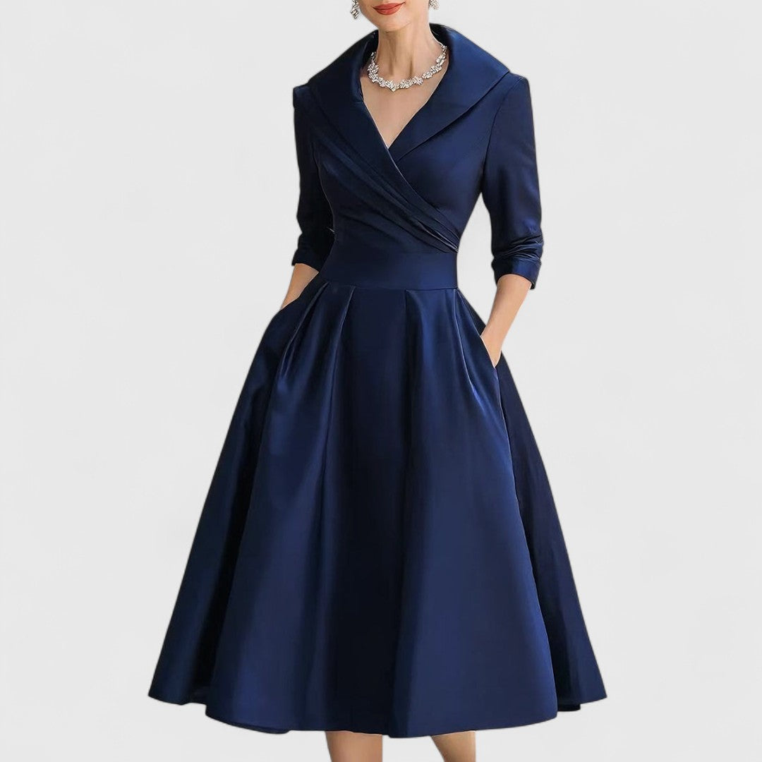 Elegantes Abendkleid Damen mit Wickelschnitt und schwingendem Rock - 9 - Trendlinie