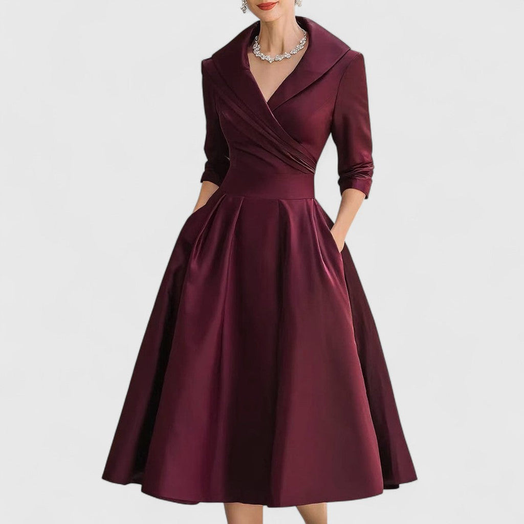 Elegantes Abendkleid Damen mit Wickelschnitt und schwingendem Rock - 10 - Trendlinie