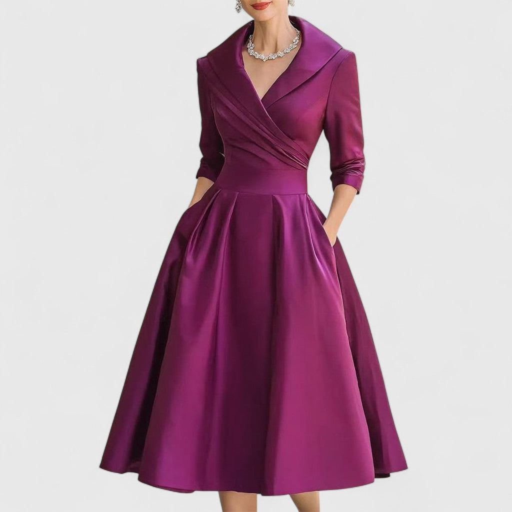 Elegantes Abendkleid Damen mit Wickelschnitt und schwingendem Rock - 12 - Trendlinie