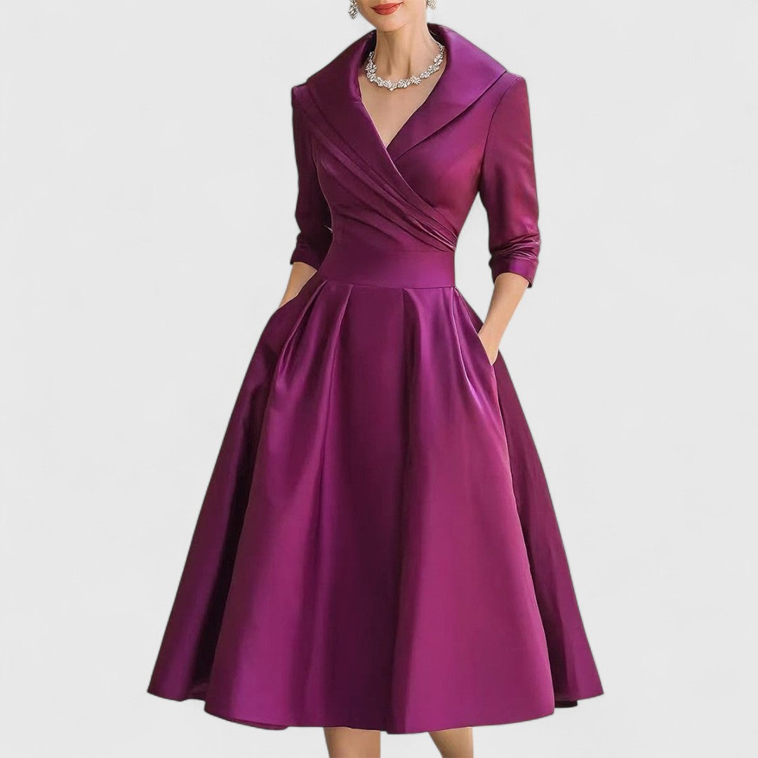 Elegantes Abendkleid Damen mit Wickelschnitt und schwingendem Rock - 12 - Trendlinie
