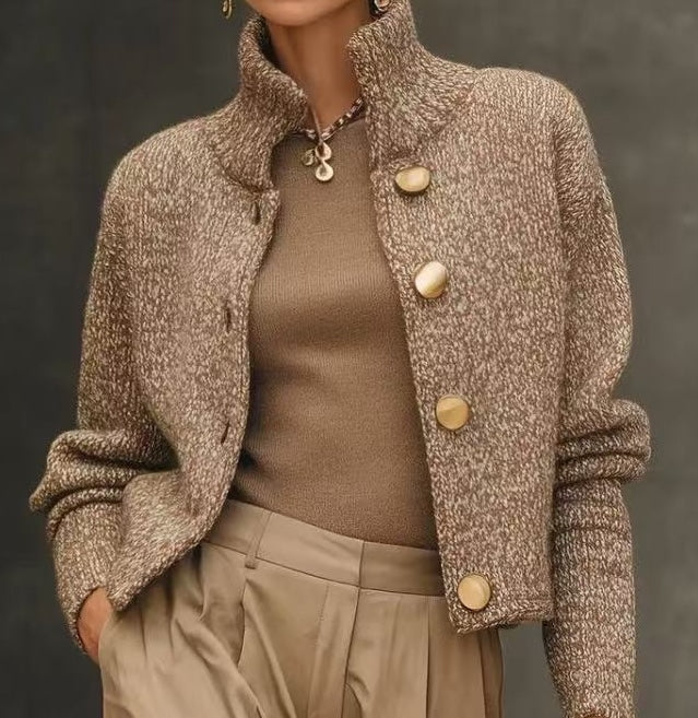 Damen Jacke mit Stehkragen und Knopfdetails - 2 - Trendlinie