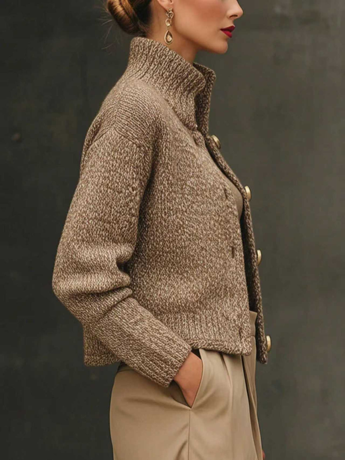 Damen Jacke mit Stehkragen und Knopfdetails - 3 - Trendlinie