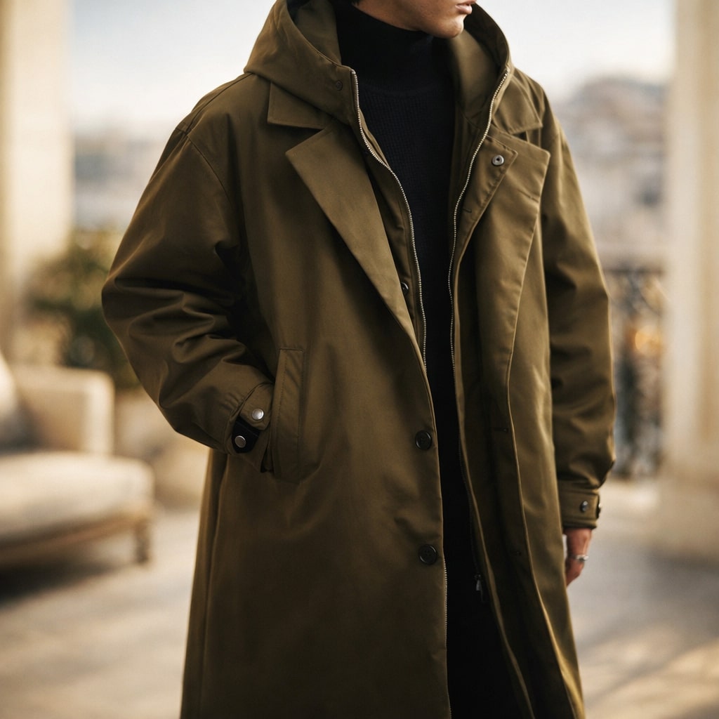 Damen Trenchcoat mit Kapuze und modernem Schnitt - 3 - Trendlinie