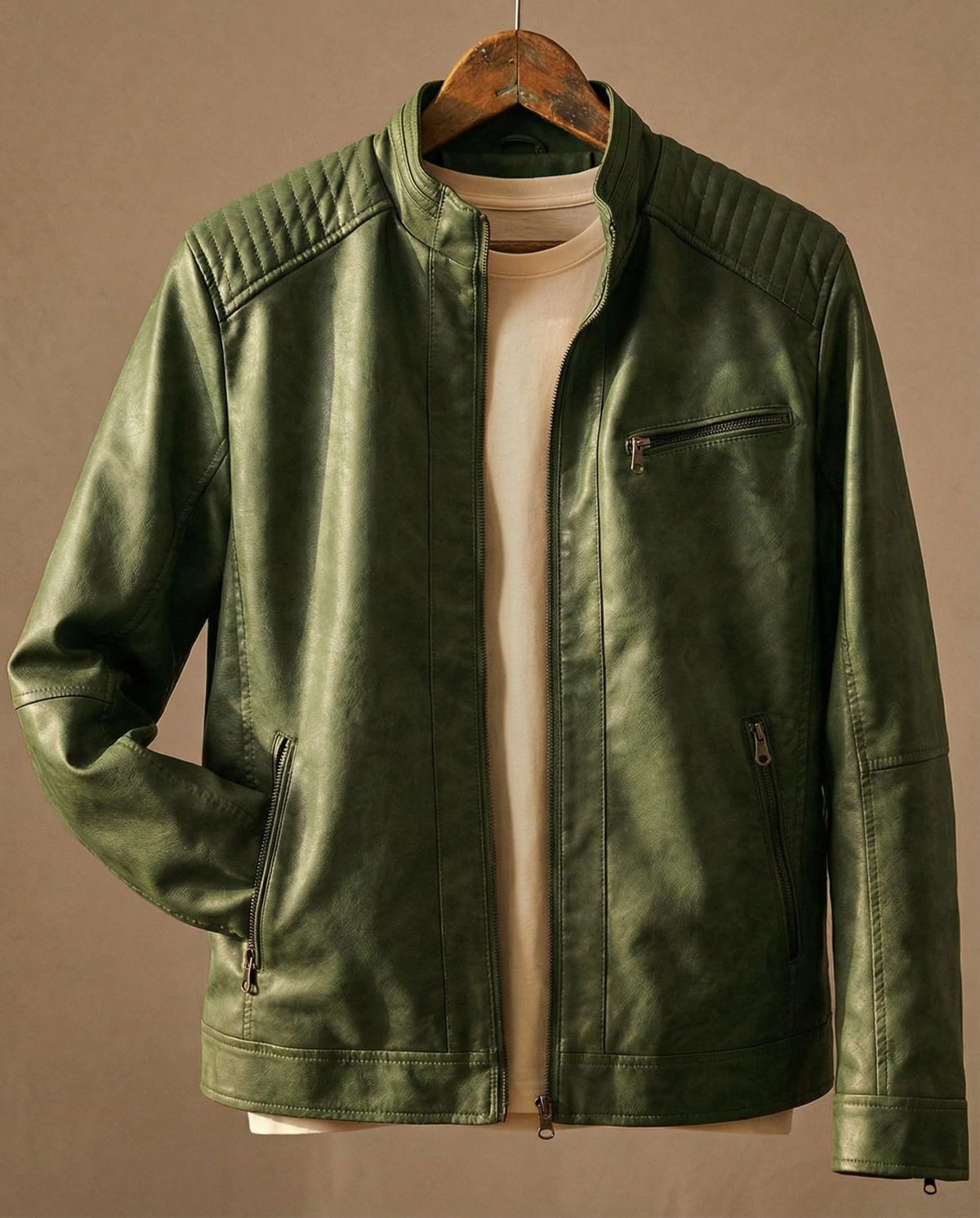 Lederjacke Damen mit Steppdetails und modernem Schnitt - 2 - Trendlinie
