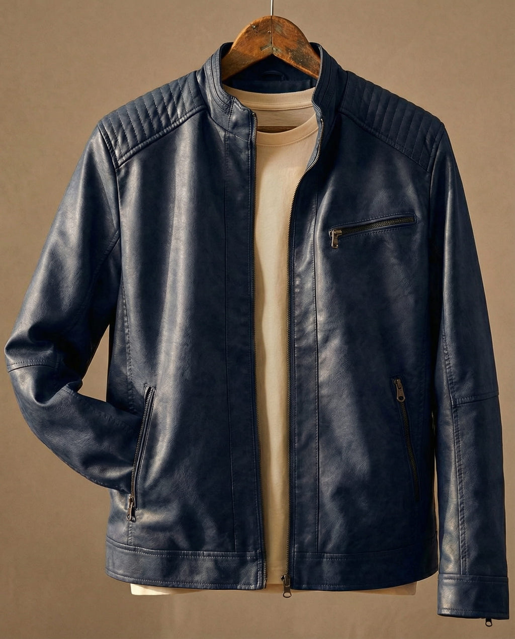 Lederjacke Damen mit Steppdetails und modernem Schnitt - 4 - Trendlinie