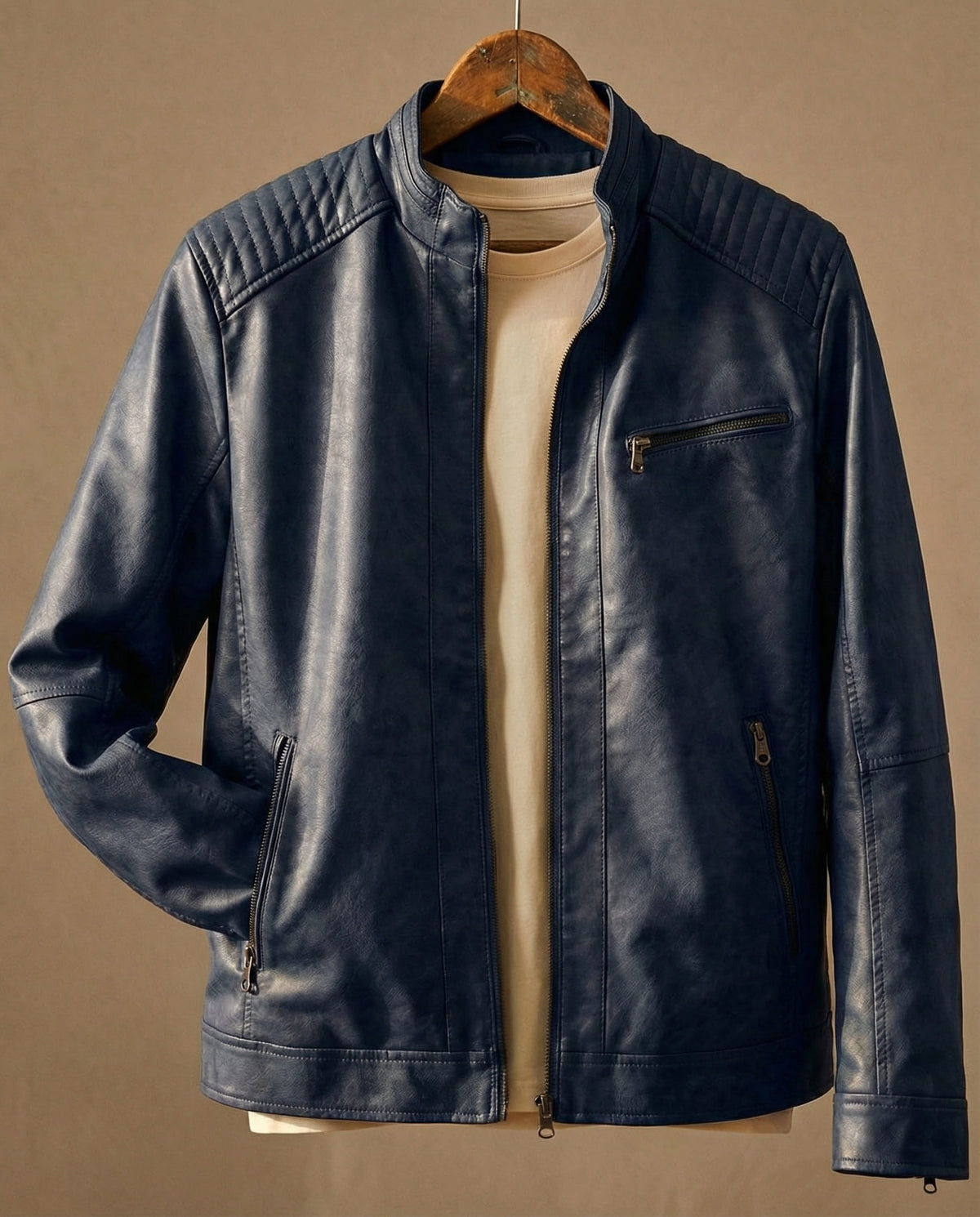 Lederjacke Damen mit Steppdetails und modernem Schnitt - 4 - Trendlinie