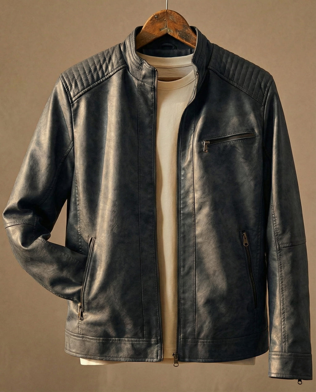 Lederjacke Damen mit Steppdetails und modernem Schnitt - 5 - Trendlinie