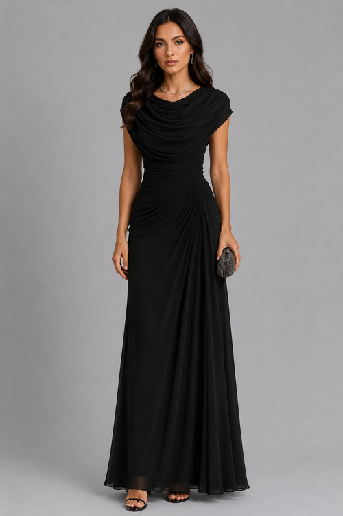 Abendkleid Damen mit Wickelschnitt und Drapierung - 5 - Trendlinie