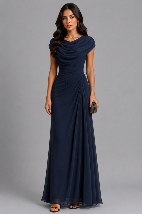 Abendkleid Damen mit Wickelschnitt und Drapierung - 6 - Trendlinie