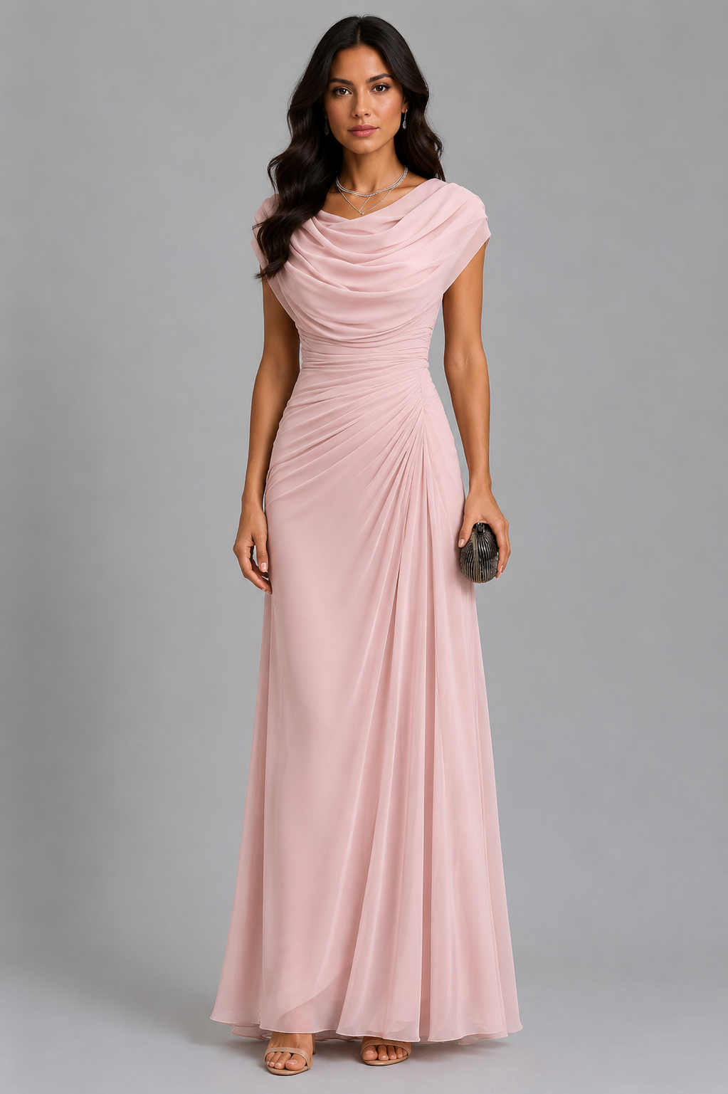 Abendkleid Damen mit Wickelschnitt und Drapierung - 8 - Trendlinie