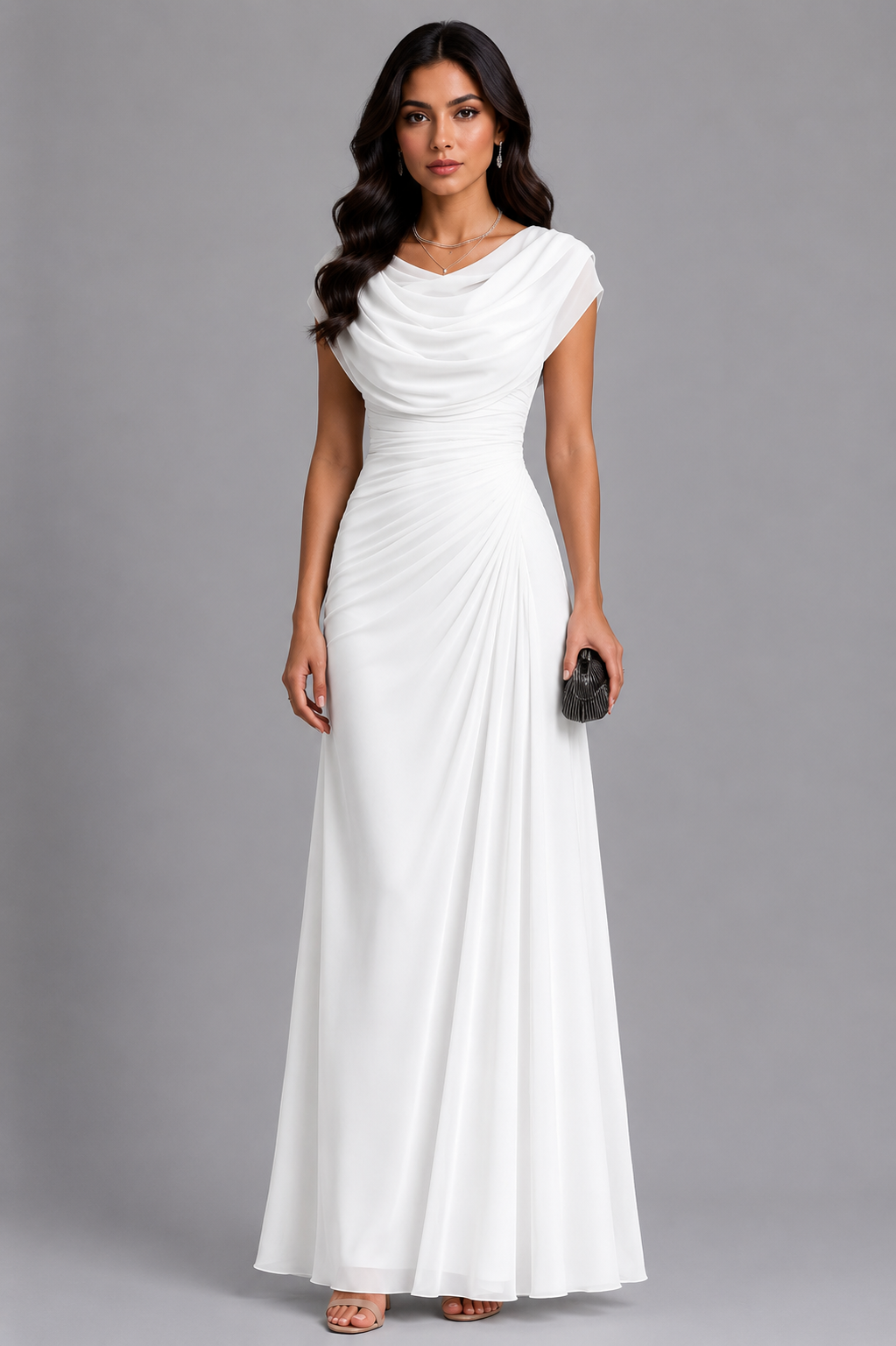 Abendkleid Damen mit Wickelschnitt und Drapierung - 9 - Trendlinie
