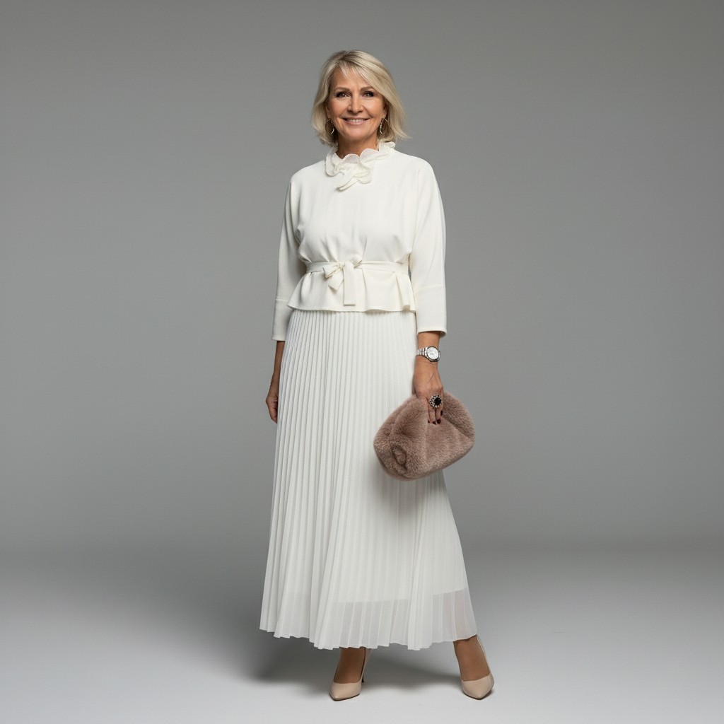 Midi Kleid Damen mit Tüllrock und Rundhalsausschnitt - 9 - Trendlinie