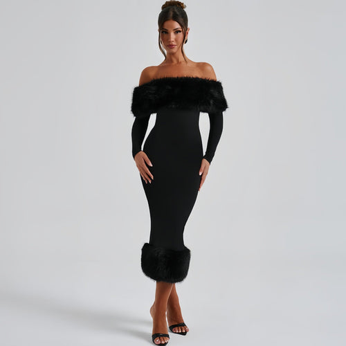 Abendkleid Damen mit Off-Shoulder und eleganten Volants - 2 - Trendlinie