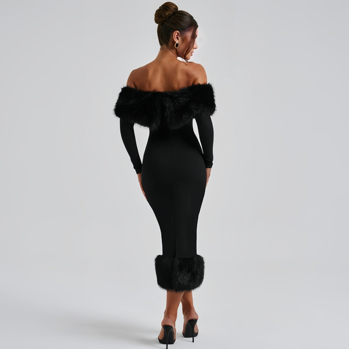 Abendkleid Damen mit Off-Shoulder und eleganten Volants - 5 - Trendlinie